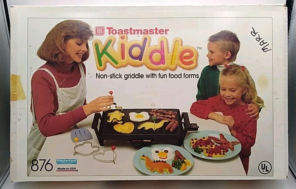 Vintage Toastmaster Kiddle 876 Non Stick Griddle With Fun Forms 16"×12" NOB RARE