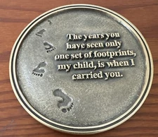 Batesville Casket LifeStories Display Funeral Medallion Footprints