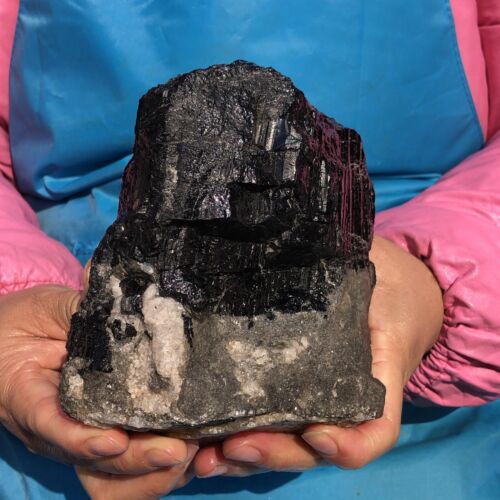 2530g Natural Black Tourmaline Crystal Stone Gem Original Mineral Specimen 460 - Picture 7 of 16
