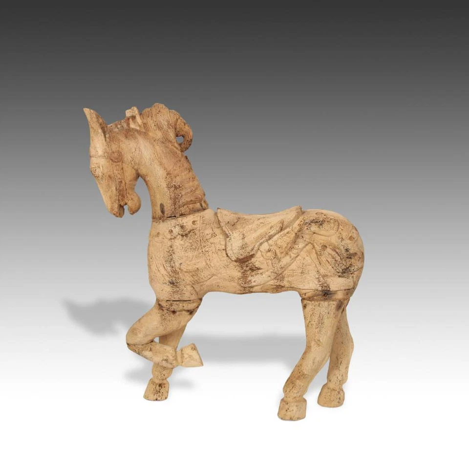 CABALLO ANTIGUO TENASSERIM MADERA DE PINO TAILANDIA FINALES DEL SIGLO XIX / PRINCIPIOS DEL XX.  Foto 4 de 4