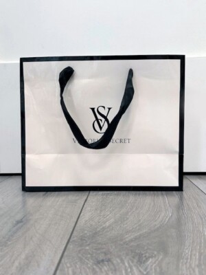 Victoria's Secret GESCHENKTÜTE SIGNATUR GROSS VINTAGE LOGO BAND GRIFF WEIHNACHTEN 