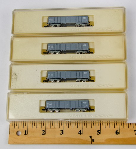 Marklin Mini-Club 8651 Gray High Wall Gondola Z Scale Train Freight Car 4P Lot - Picture 2 of 9