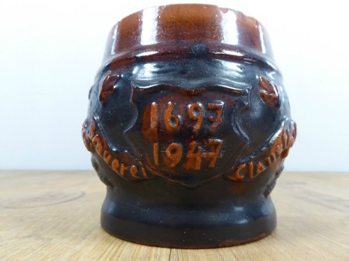 1947 Bierkrug Humpen Stadt Brauerei Clausthal Zellerfeld Tonkrug Volkskunst 50s - Bild 5 von 12