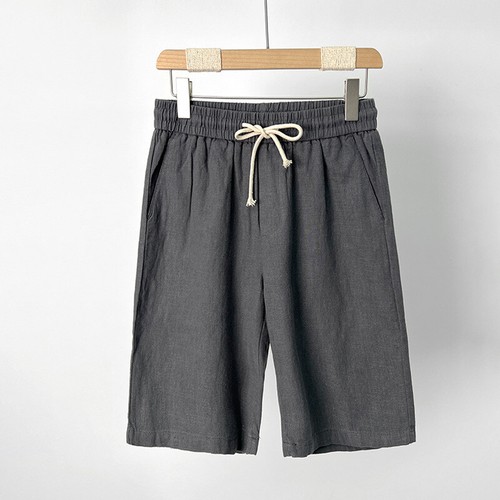 Heiße Kunstleinenshorts Herren dünne 5-Punkte Hose männlich Strandhose Freizeit Halbhose - Bild 10 von 17