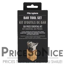 Microplane Bar Tools 6 Piece Cocktail Set, Olivewood, MSRP $110