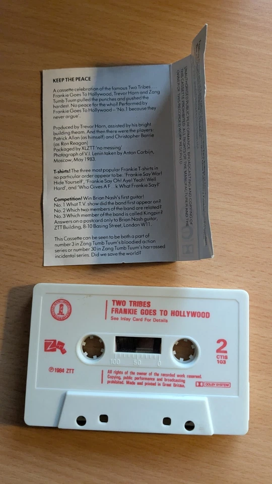 Frankie Goes To Hollywood - Two Tribes (Cassette Tape, 1984) Single Foto 2 de 3
