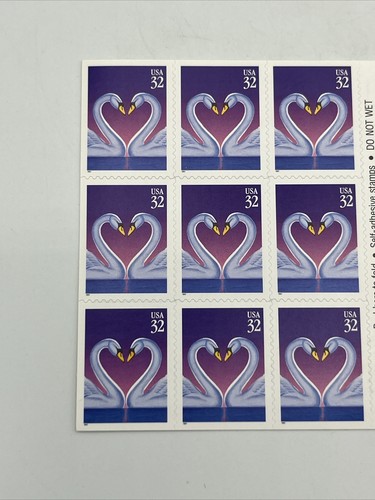 Scott #3123a 32¢ Love Swans Heart Booklet of 20 Stamps - Picture 2 of 9