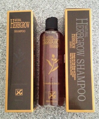 2 Herbgrow Natural Anti Hair Loss & Regrow 10 FL oz. Shampoo Bottles NIB