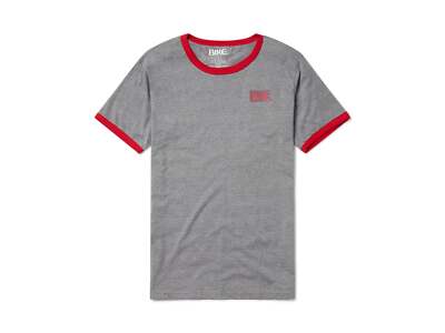 Classic Ringer T-Shirt - Gray/Red | eBay