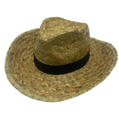 Handwoven Natural Straw Hat Artisanal Weaving Hat Solid Color Straw Hat