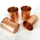 100% Pure Copper Tumbler Ayurveda Yoga Health Benefits, 4 Copper Water Glasses