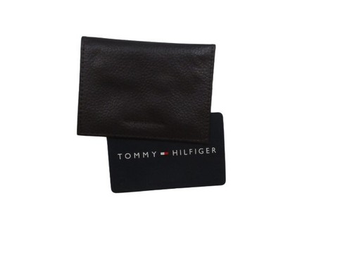 TOMMY HILFIGER PARA HOMBRE CUERO MARRÓN ESTUCHE PLEGABLE BILLETERA SOPORTE DE IDENTIFICACIÓN EN CAJA DE REGALO - Imagen 12 de 14