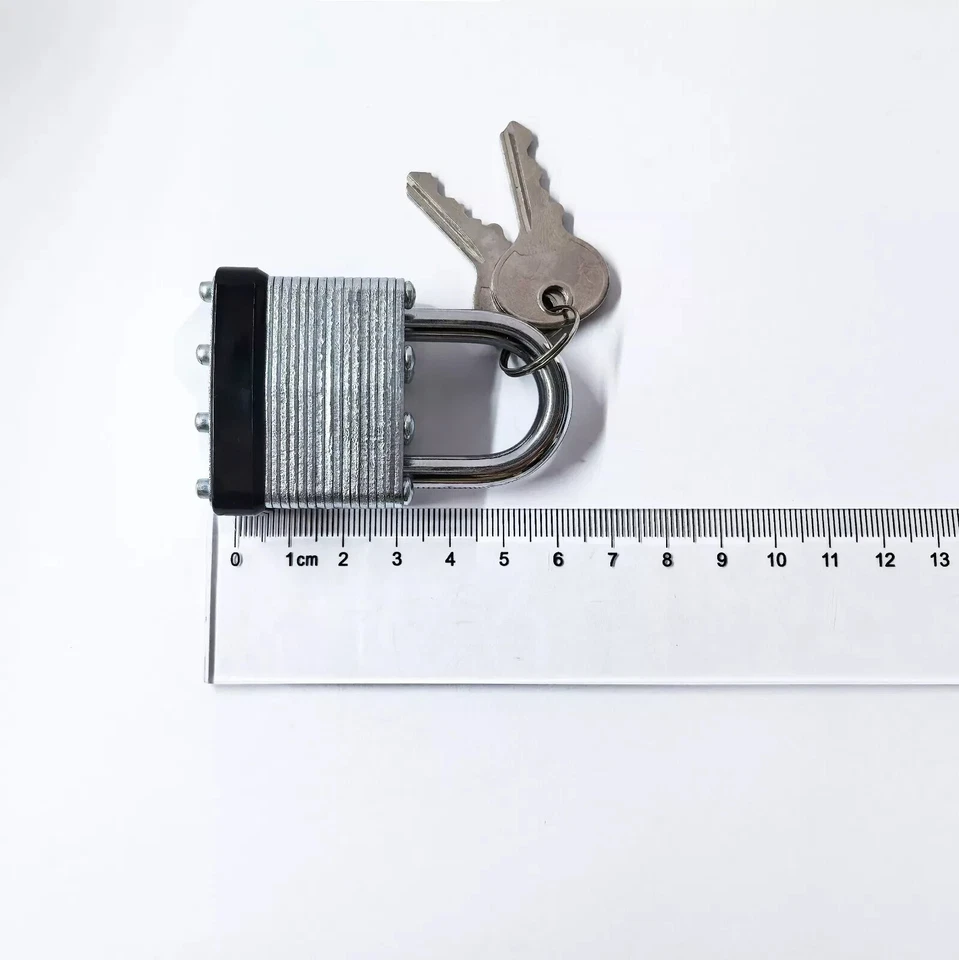 4 Pack Steel Padlock 1-1/2 Inch 40mm Keyed Alike Lock Brass Cylinder & 8 Key - Image 3 of 4