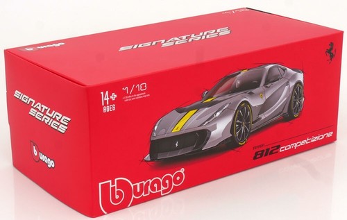 Ferrari 812 Competizione 2021 Silver 1/18 Scale Diecast Model Car Burago - Picture 5 of 5