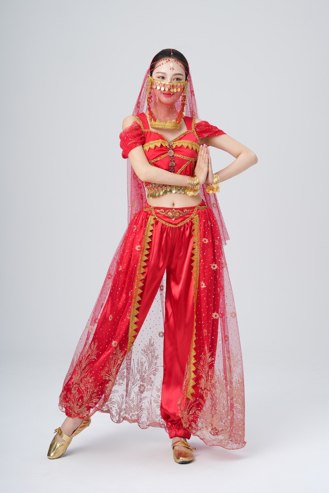 Women's Aladdin Jasmine Princess Belly Dance Bollywood Set Halloween Costumes