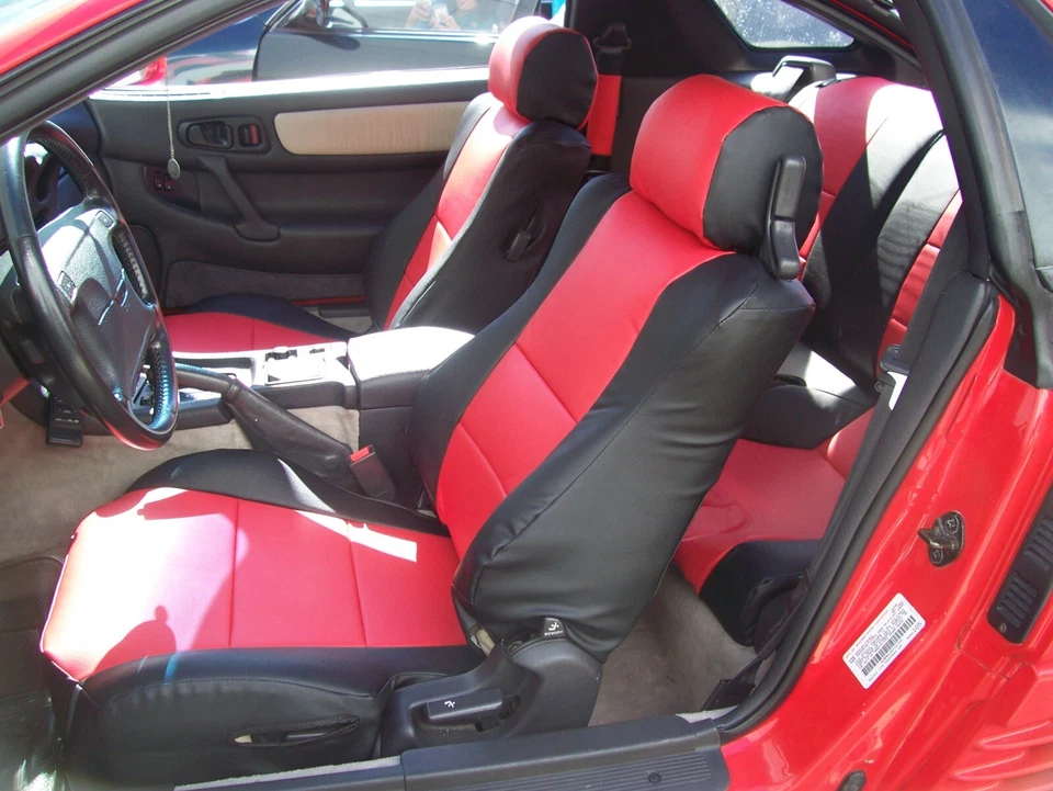 PARA MITSUBISHI 3000GT IGGEE S 1991-1998 FUNDAS DE ASIENTO DE CUERO AJUSTE PERSONALIZADO 13 COLORES Foto 2 de 4