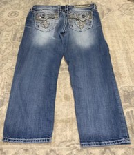 WOMENS ROCK REVIVAL JEANS SZ 28 EASY CROP BETTY CAPRI