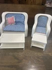 Vintage 1983 Barbie Wicker Living Room Set 7404 Mattel Convertible Sleeper Sofa