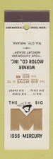 Matchbook Cover - 1956 Mercury Werner Motors Tell City IN