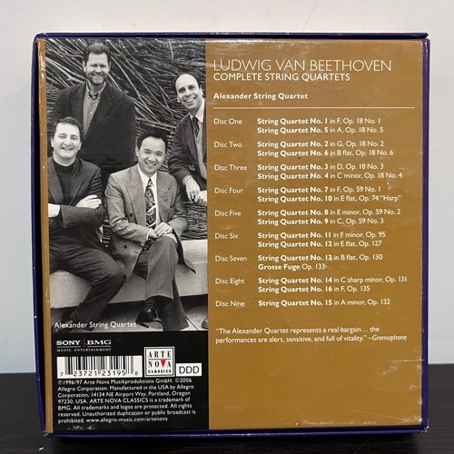 Beethoven Complete String Quartets (Alexander) Compact Disc CD - Excellent Cond. - Picture 3 of 4
