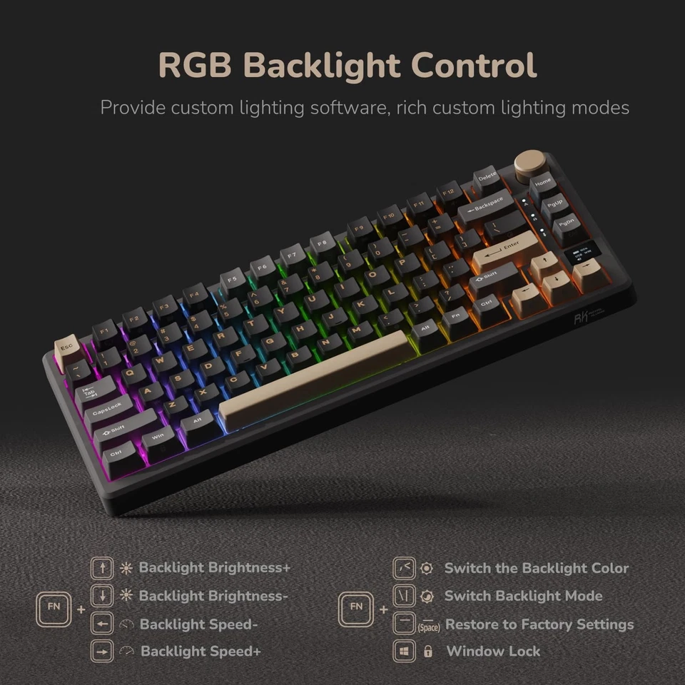 RK ROYAL KLUDGE M75 Wireless Mechanical Keyboard 2.4Ghz/BT5.1/USB-C... Fast Ship - Image 4 of 4