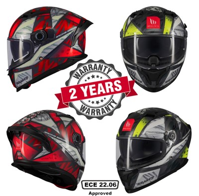 MT BRAKER SV FULL FACE 22.06 DUAL VISOR MOTORCYCLE HELMET FURY RED FLUO