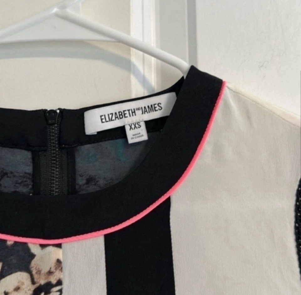 Nuevo sin etiquetas Top de seda y malla con paneles Elizabeth & James Brant talla XXS Foto 4 de 4