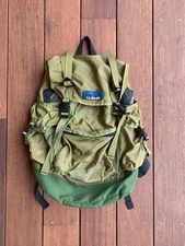 L.L.Bean Vintage 90s Continental Backpack Bag Rare Khaki Green Drab Ivy Classic