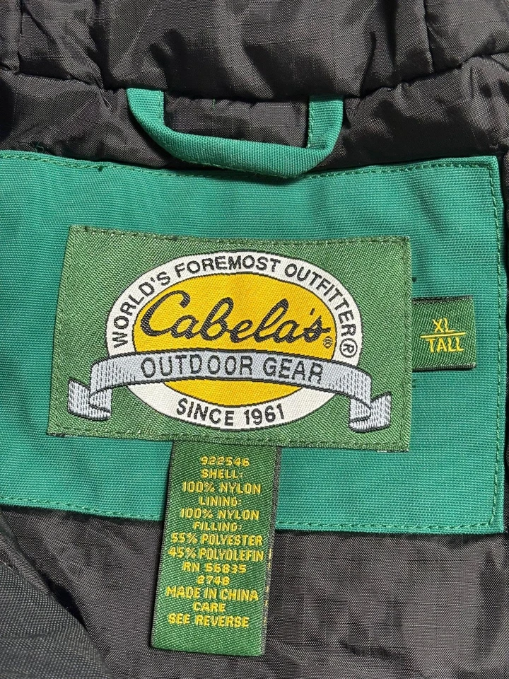 Cabela's Jacket Mens XL Tall Green Black Guidewear Hooded GORE-TEX Parka Fishing - Image 4 of 4