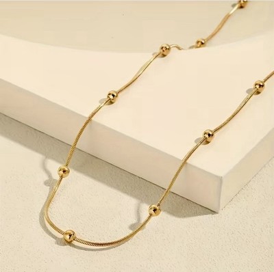 Minimalist Women's Ball Chain Snake Bone Necklace, Collarbone Chain, and Neck