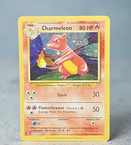 charmeleon pokemon card ebay Own Autographed Vintage 1st Gen Limited RarityUncommon Hit Points60 HP Fire Charmeleon 31/112 Fire Red &
