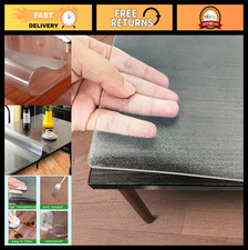 Frosted PVC Table Cover Protector 40x72 Inch, 1.5mm Thick Clear Plastic Mat for