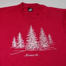 Vintage 80s Screen Stars T Shirt Minnesota Single Stitch Holiday Silver Pink M