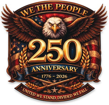 2PK 4X6 In USA 250th Anniversary Car Window Decal 1776-2026 Patriotic Eagle