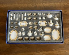 1:12 - 1" Scale Dollhouse Miniature Gold Rim Tea Set G8485 Pack of 50 Pcs
