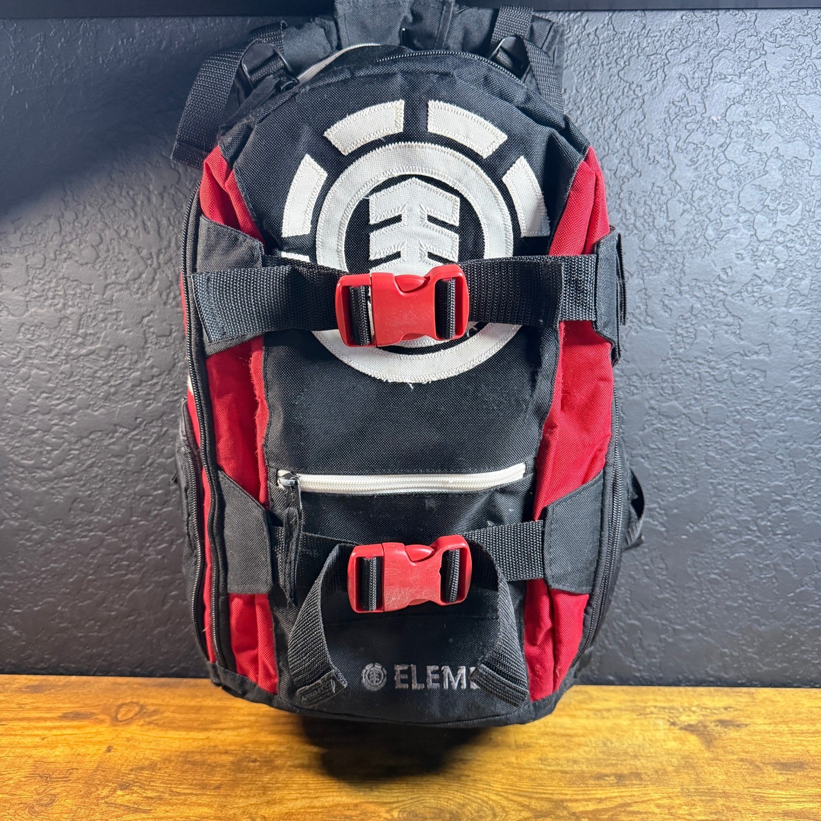 Element Mohave Backpack Black Red Skateboarding School Travel Bag