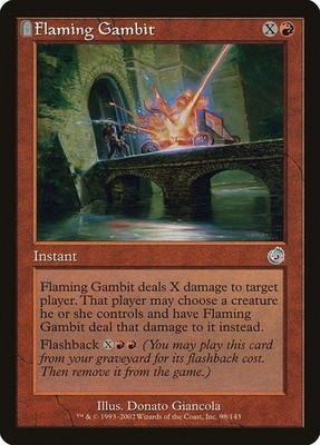 MTG Torment --- FLAMING GAMBIT --- Uncommon! NM! Magic the Gathering!
