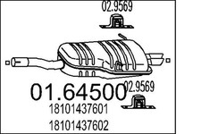 MTS Endschalld�mpfer Nachschalld�mpfer 01.64500 f�r E46 BMW 3er Touring 320 323
