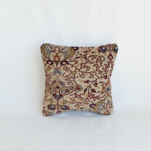Vintage Turkish Rug Pillow Cover 16x16 Handmade Rug Tribal Cushion - Picture 8 of 9