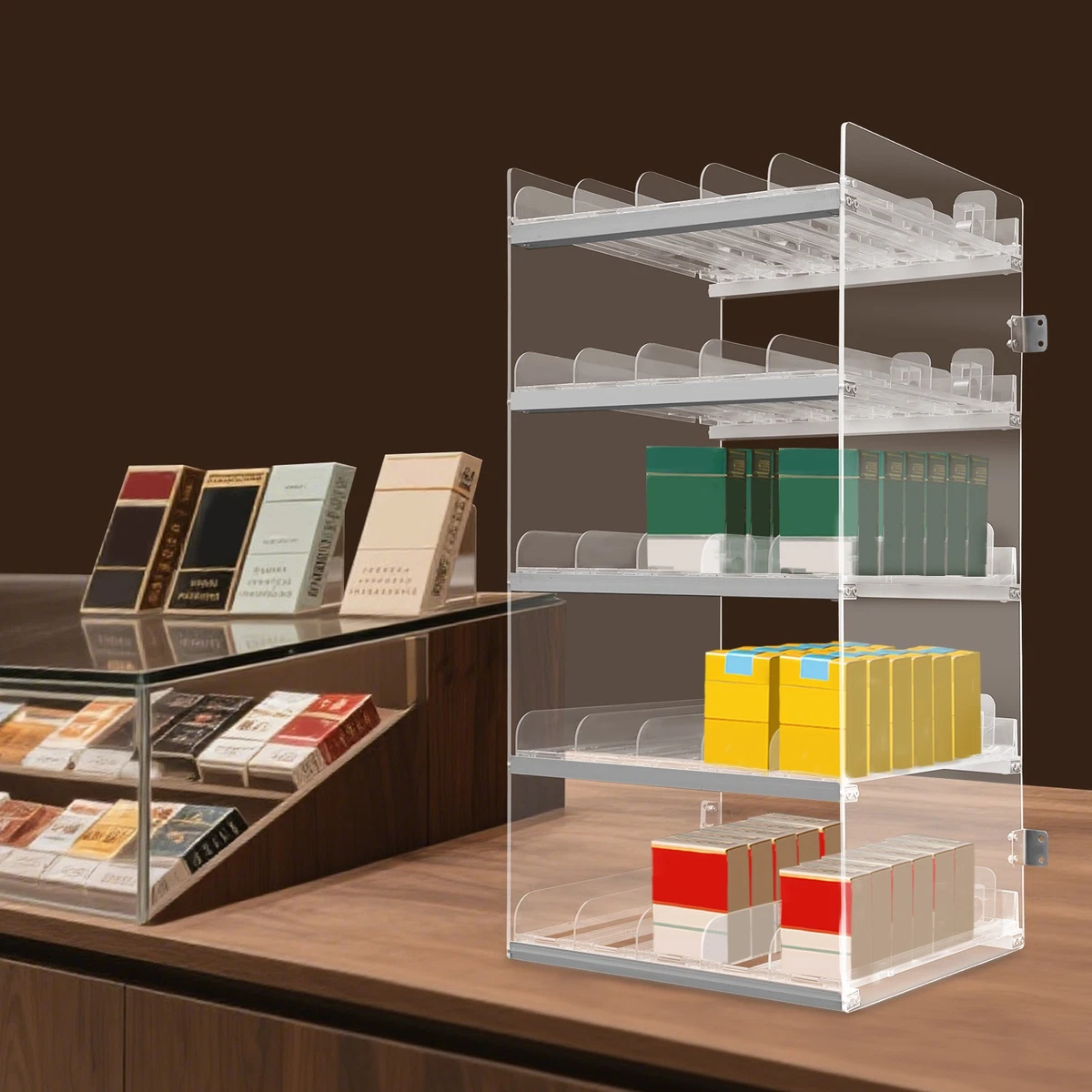 Cigarette Display In Retail Display Cases for sale