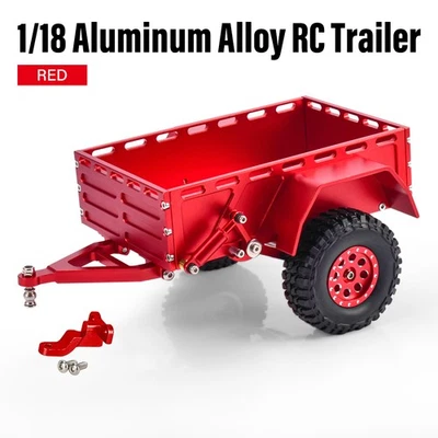 9imod RC Metal Trailer Flatbed Cargo 1/18 Trailer  Rubber Tires for Crawler Car - Image 1 of 4