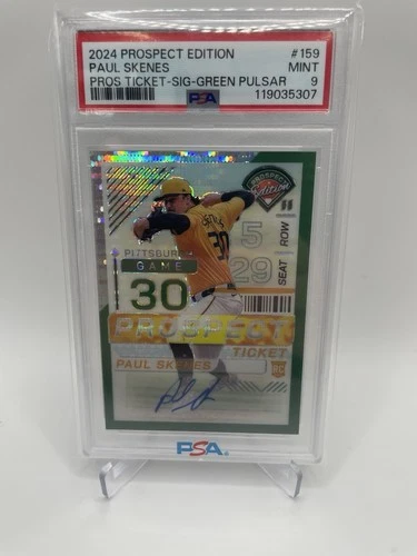 2024 Prospect Edition Green Pulsar #159 Paul Skenes RC AU /25 SP PSA 9 Pop 1 NH