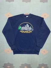 Vintage 90s crewneck sweatshirt tip up town Michigan snowmobile racing large