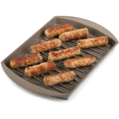 Prep Solutions Microwave Small Bacon Grill with Vented Cover, Brown, 10 x 7 Inch - Picture 8 of 8