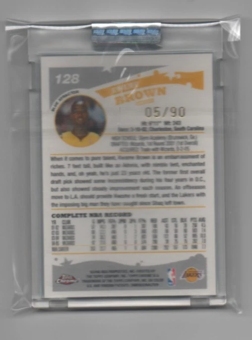 Estuche Kwame Brown 2005-06 Topps Cromo Azul Xfractor/90 #128 Lakers Sin Circular Foto 2 de 2