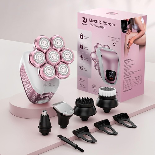 Electric Razors for Women Legs: 5-in-1 Rechargeable Body Shaver - Waterproof ... - Picture 8 of 8