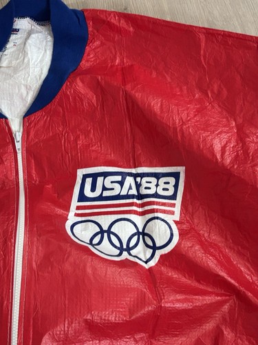 NUEVA Chaqueta con Cremallera Vintage EE. UU. 1988 OLYMPICS TYVEK - Adulto XL NOS - Imagen 2 de 8