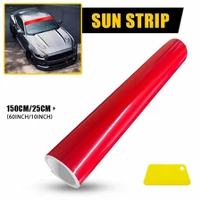 Sun Strip Visor Premium Vinyl 60"x10" Windshield Banner PVC Cast Film Red C