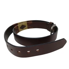 Gaucho Brown Leather Belt 100 cm 39-41 Embroidered Western Tribal w/Buckle #I-11