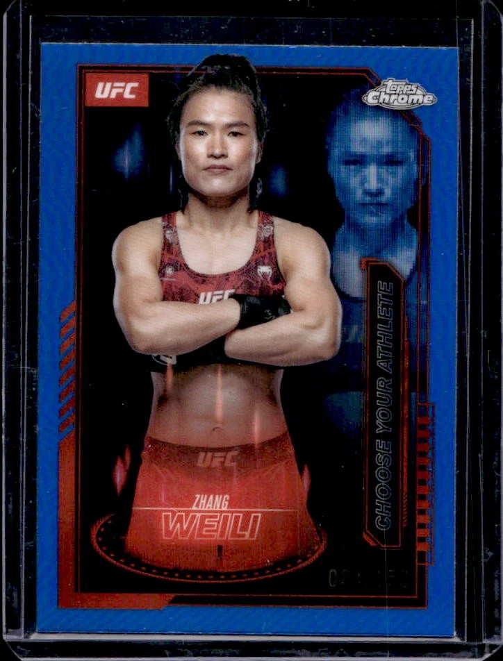 2025 Topps UFC Chrome Zhang Weili Mission Control Blue Refractor #/150